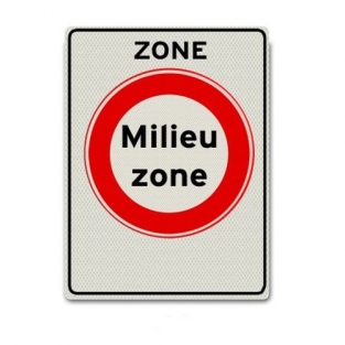 VERKEERSBORD C22AZB ZONEBORD MILIEUZONE